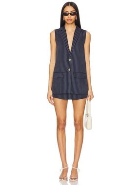 Revolve ALL THE WAYS Zoe Skirt Set in Navy Stripe
